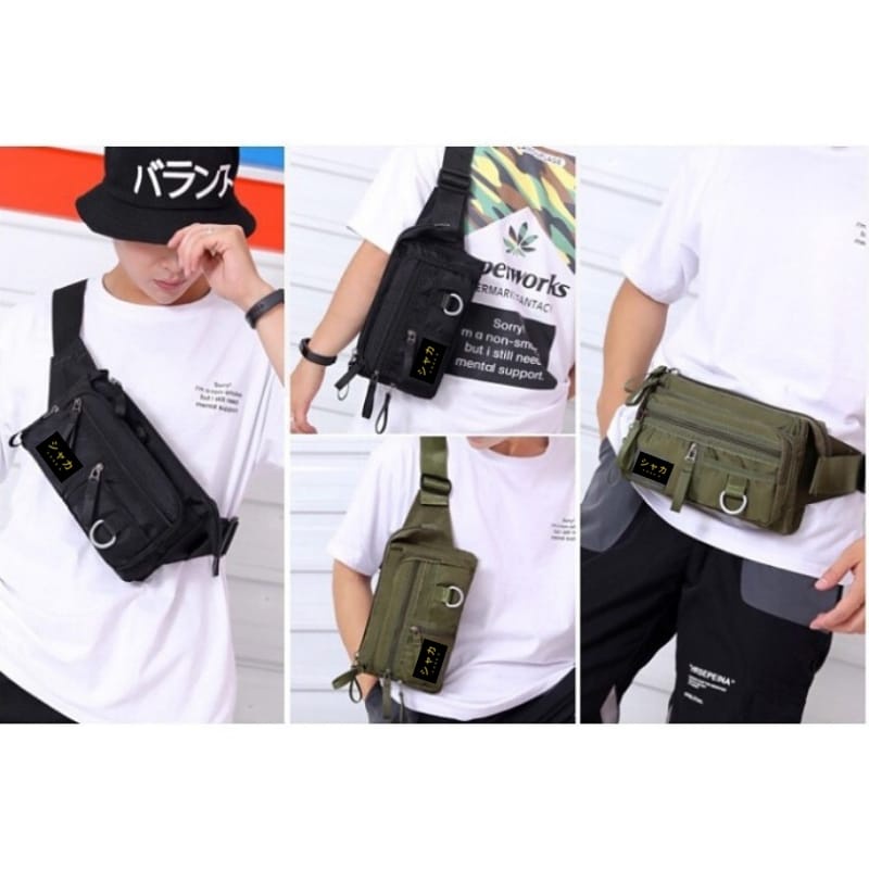 Tas Selempang Pria Waist Bag Tas Pria Slempang Slingbag Youth Korea