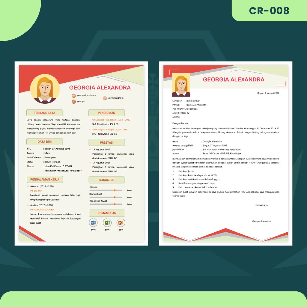 

(CR-008) Jasa Pembuatan CV & Surat Lamaran Pekerjaan