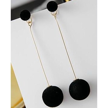 Korea Anting wanita Pejantan Fashion Ring Bola-Black