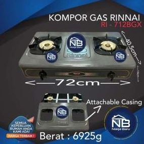 Kompor Gas 2 Tungku Rinnai RI-712 BGX bisa dibuka casingnya