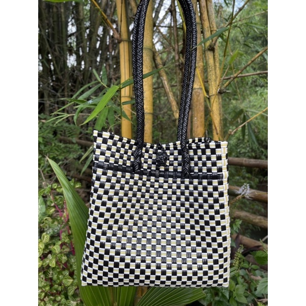 Tas Plastik Anyaman Jali Snake Hitam Kuning READY STOK