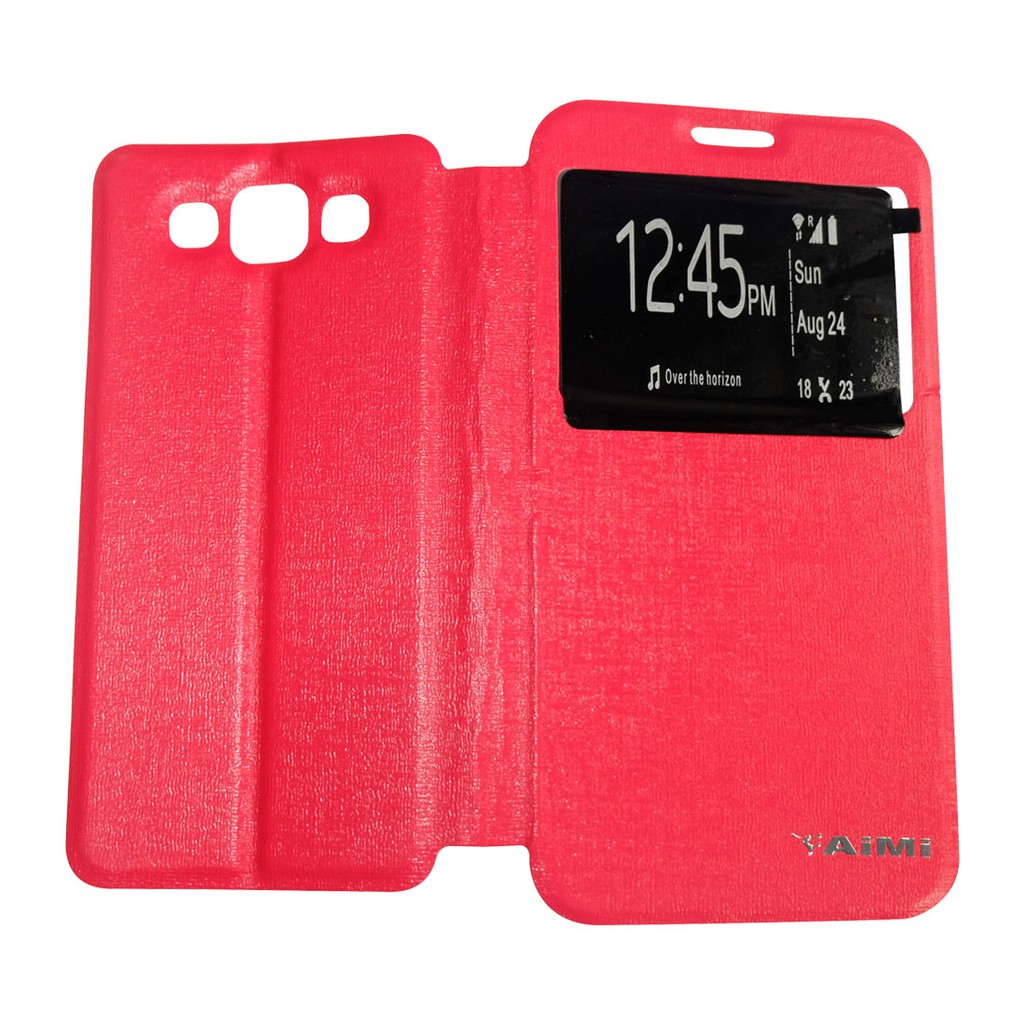 AIMI Ume Sarung Dompet Samsung Galaxy E7 / E700 Case / Casing / Flip Cover / Leather Case