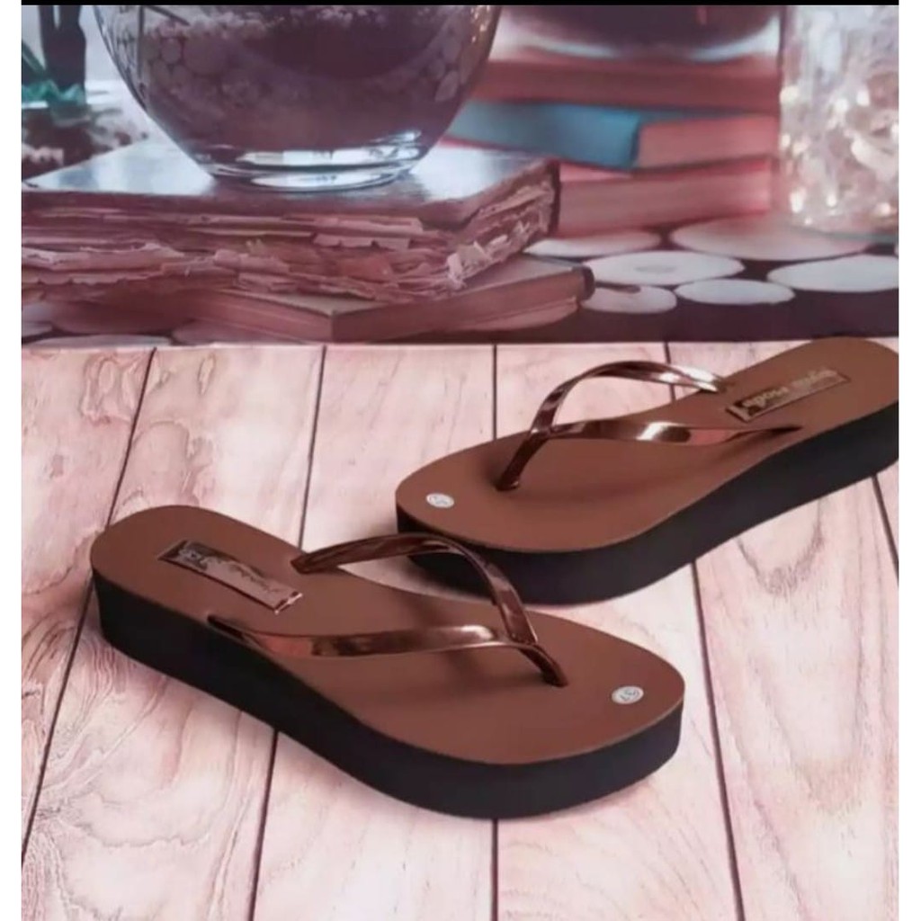 sandal wedges dewasa ANDIN terlaris-Cokelat