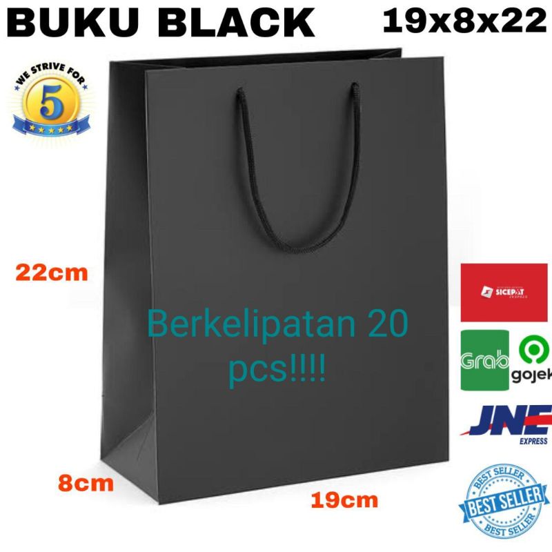 

Paperbag Kertas Hitam|Goddie Bag Take Away Kertas Hitam uk Buku2