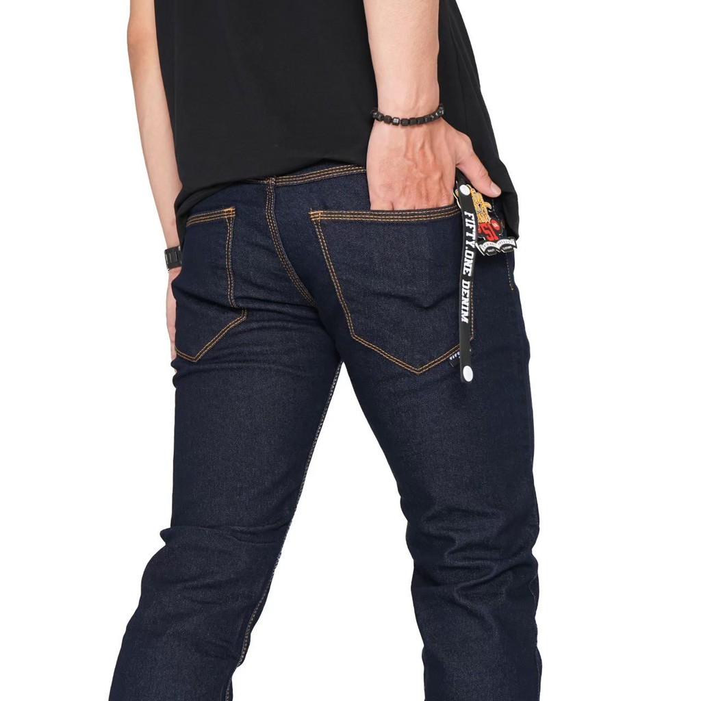 CELANA JEANS PRIA BLUE BLACK / JEANS PRIA PANJANG ORIGINAL FIFTYONE / SKINNY JEANS PRIA