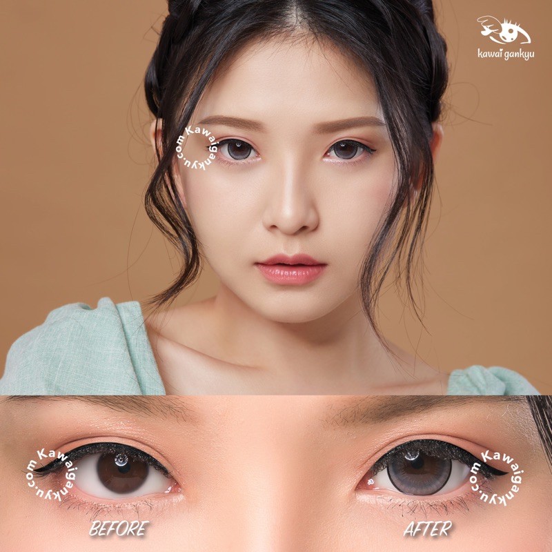 KawaiGankyu Softlens - Kitty dreamy gray (1botol)