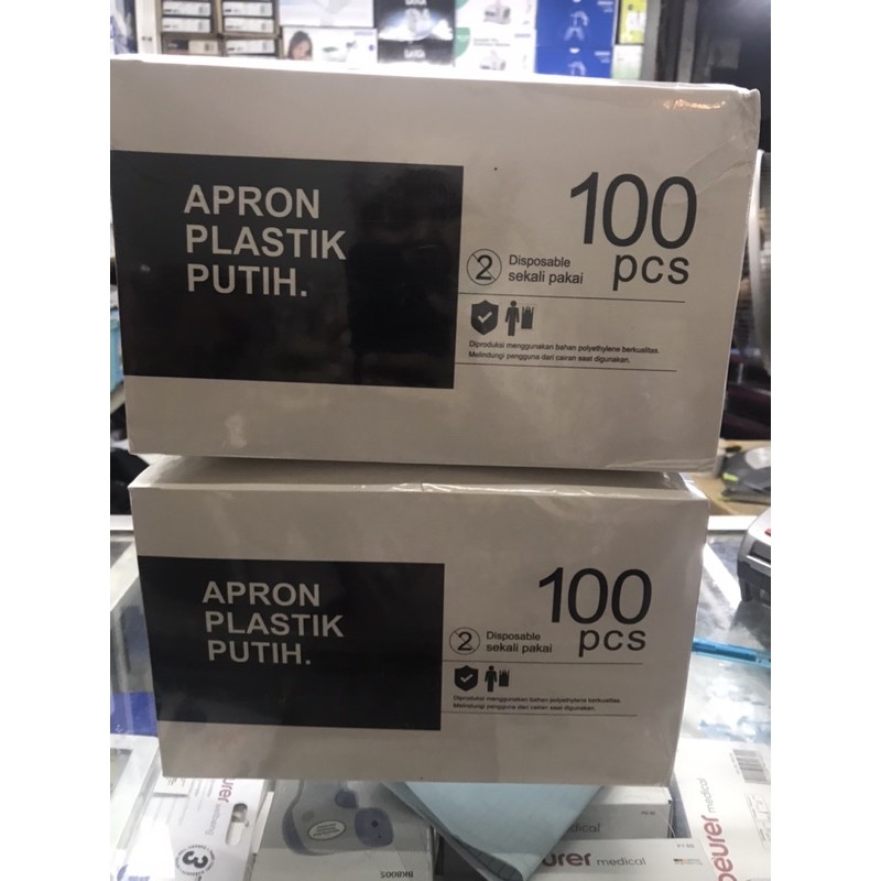 Apron/Apron Plastik Putih Disposable isi 100