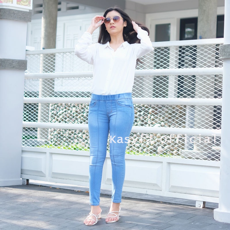 SEON CELANA JEANS WANITA JEGGING (27-42) // LEGGING JEANS WANITA JUMBO