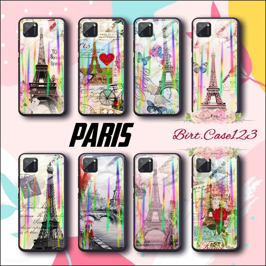 back case glass aurora PARIS Oppo A3s A1k A5 A9 2020 A7 F9 A5s A31 A52 a53 A92 A37 A57 A59 A71 BC173