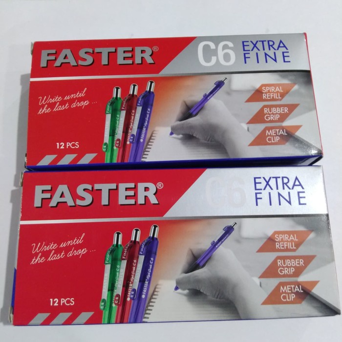 

Hadir Pulpen Faster C6 Cetek 0.5 Mm / 1 Box Isi 12 Pcs Terbatas