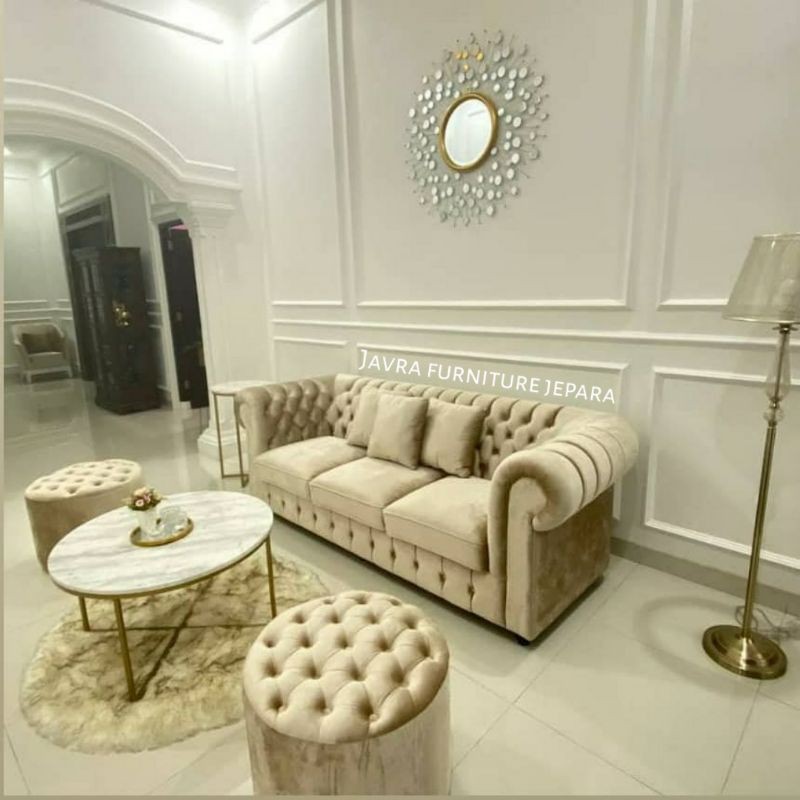 Sofa chester sofa tamu mewah furniture asli jepara