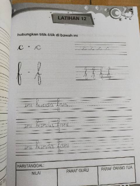 Buku berlatih menulis halus untuk SD/mi kelas 1A semester 1 edisi terbaru