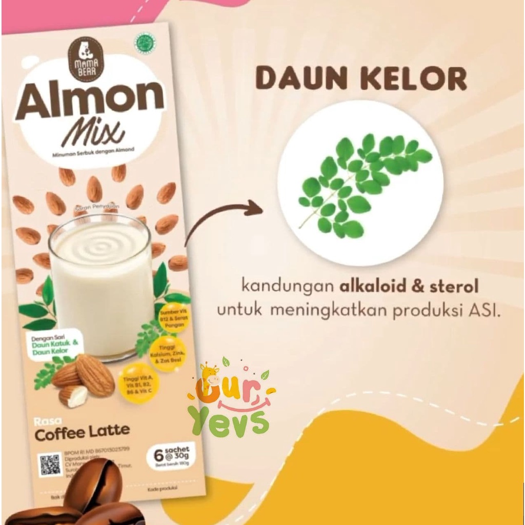 Mama Bear Almon Mix NEW FORMULA COFFEE LATE / Almonmix mamabear / mama bear almond/ ASI Booster / Pelancar ASI