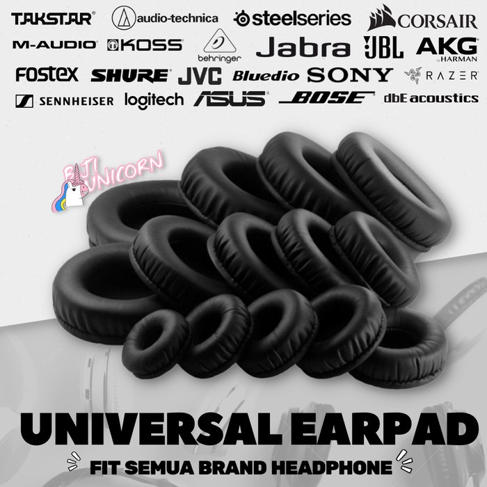 Earpad Earcup Cushion Universal Leather Black Busa Foam Bantalan