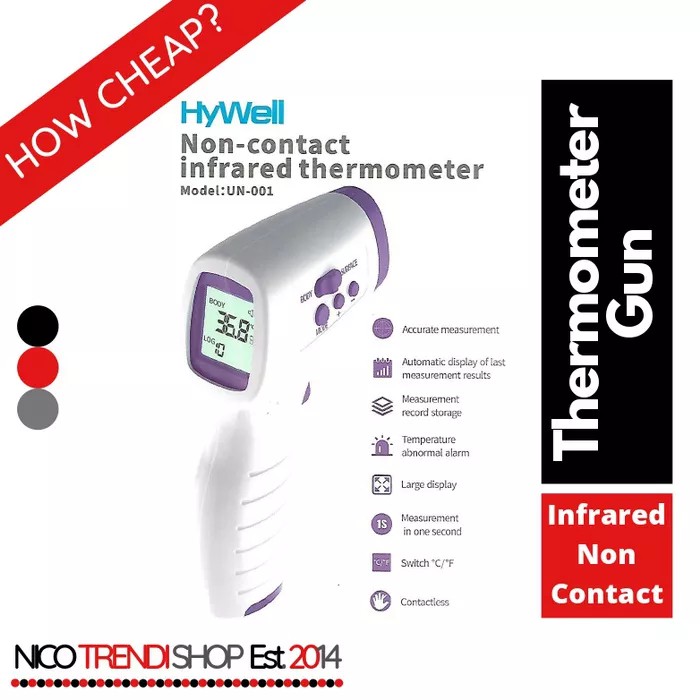 Thermometer Gun Infrared Termurah, Termometer Suhu Badan