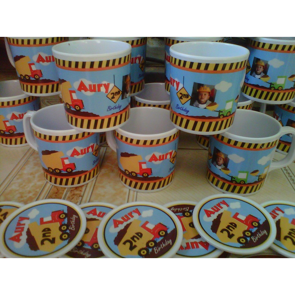 Custom Mug Gelas Melamine dengan tutup anti pecah Custom Mug Gelas Melamine dengan tutup anti pecah