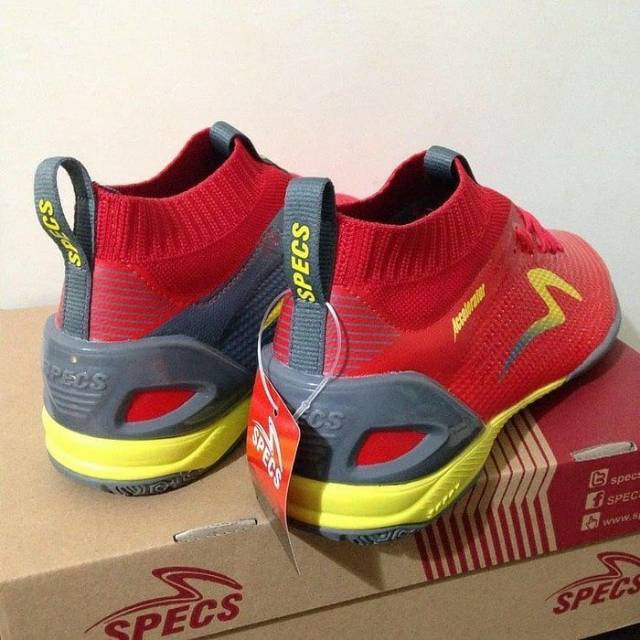 Sepatu Futsal Specs Accelerator Infinity IN Emperor Red Dark Granite Fresh Yellow Original Promo