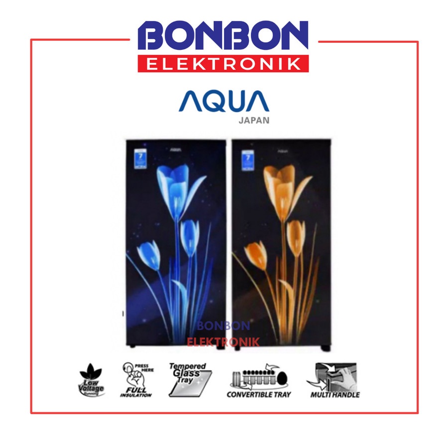 AQUA Kulkas 1 Pintu AQR-D191(LB)/(LK) / AQRD 191 Motif Bunga Series