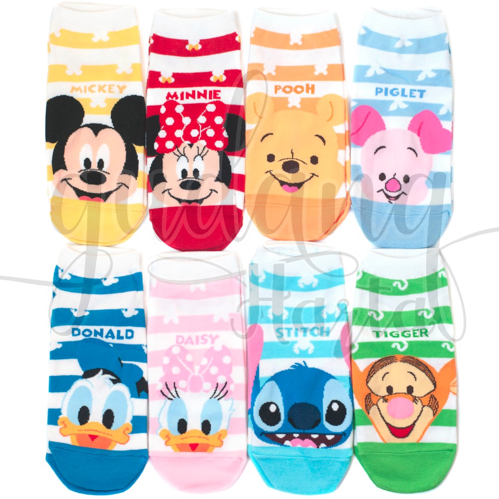Kaos Kaki Karakter Korea Wanita Stripped Socks GH 103219