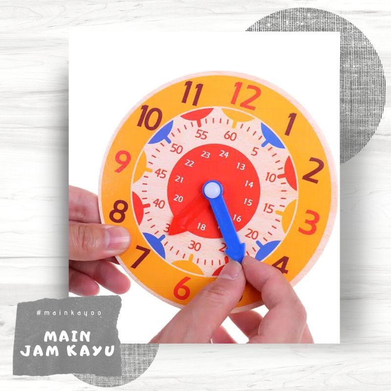 MAIN JAM KAYU - Mainan Jam Anak - edukasi mengenal waktu