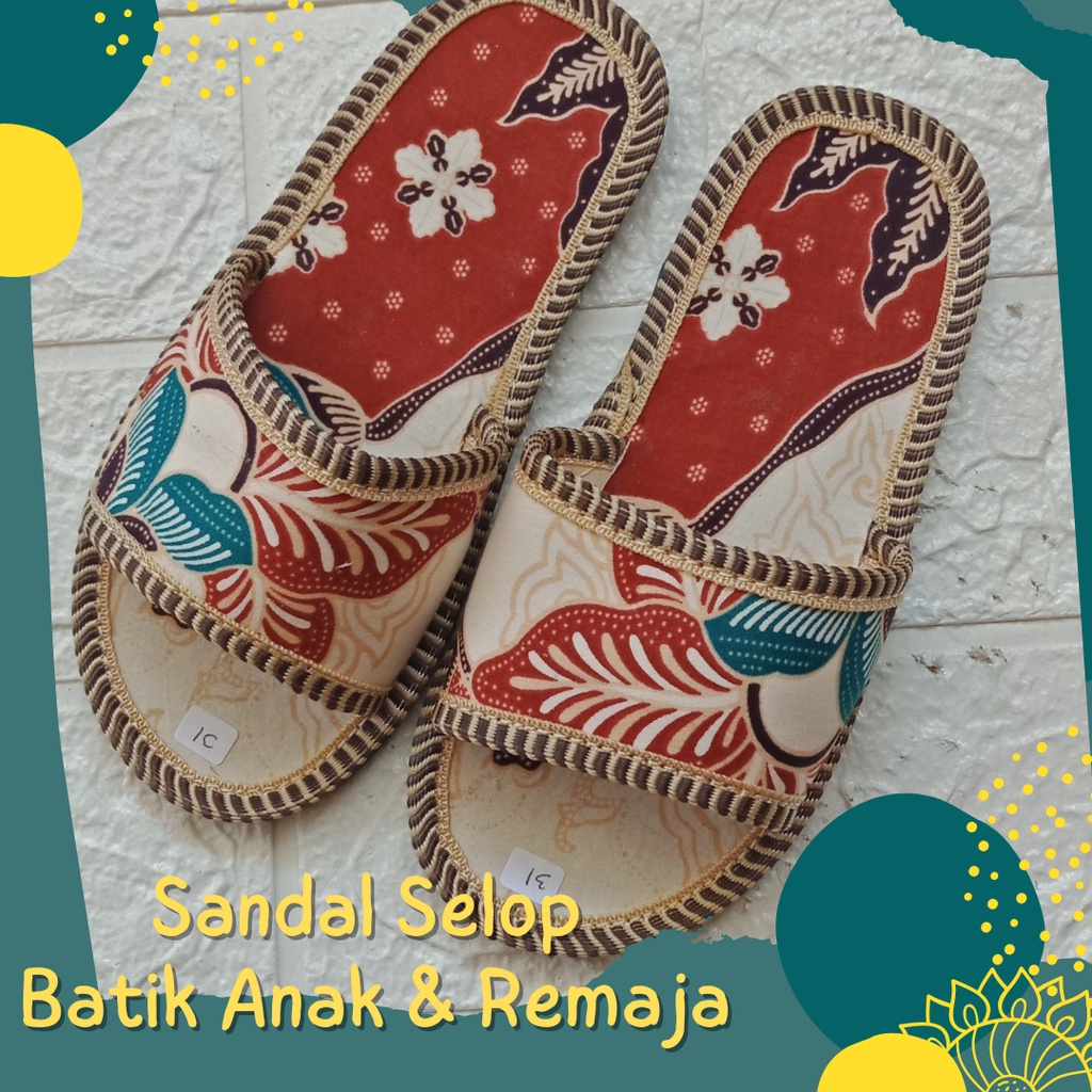 Sandal Rumah Anak / Sandal Kamar Tidur Anak Laki-Laki Perempuan Selop Batik Jogja