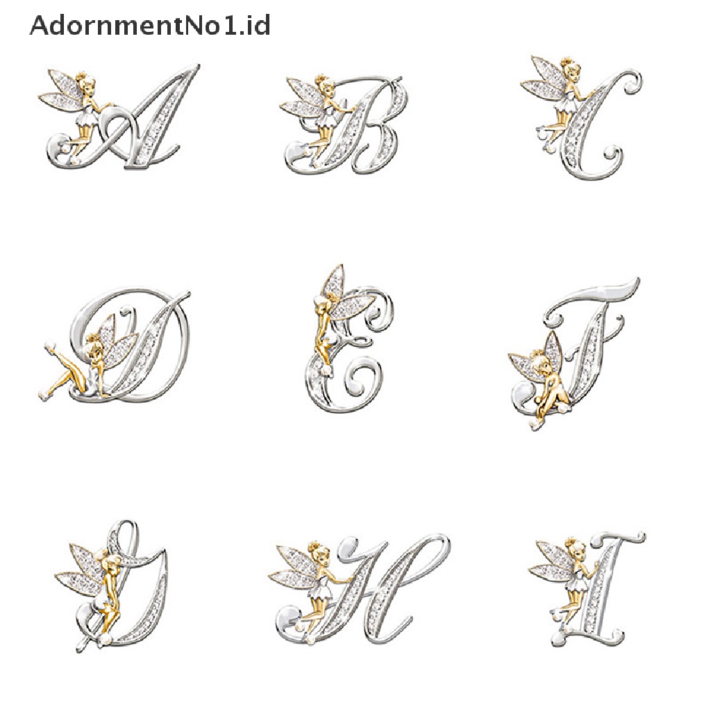 (AdornmentNo1) Bros Pin Enamel Desain Peri + Malaikat Hias Kristal (ID)