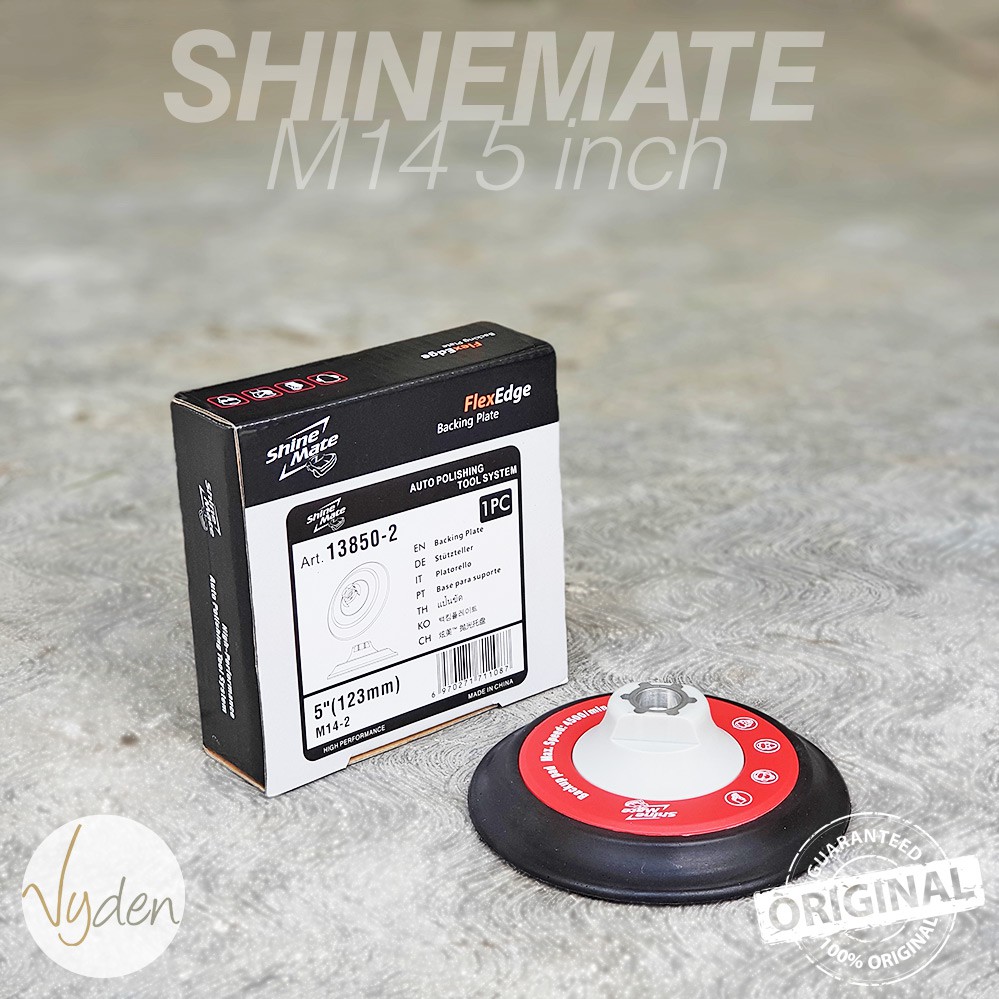 SHINEMATE Flex Edge Backing Plate 5 Inch M14 Mesin Poles Rotary BOSCH