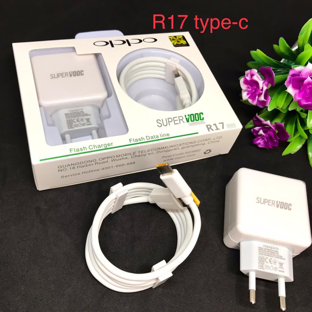 TRAVEL CHARGER OPPO R17 MICRO-USB &amp; R17 TYPE C VOOC ORIGINAL FLASH CHARGING