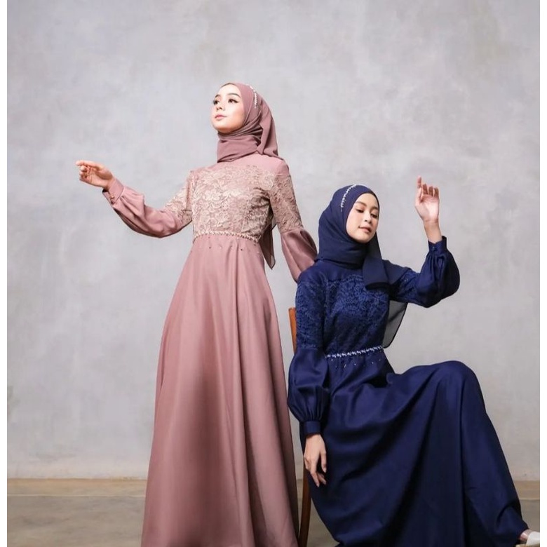 GAUN MUSLIMAH GAUN PESTA GAUN TERBARU( DRESS IBU SAJA?