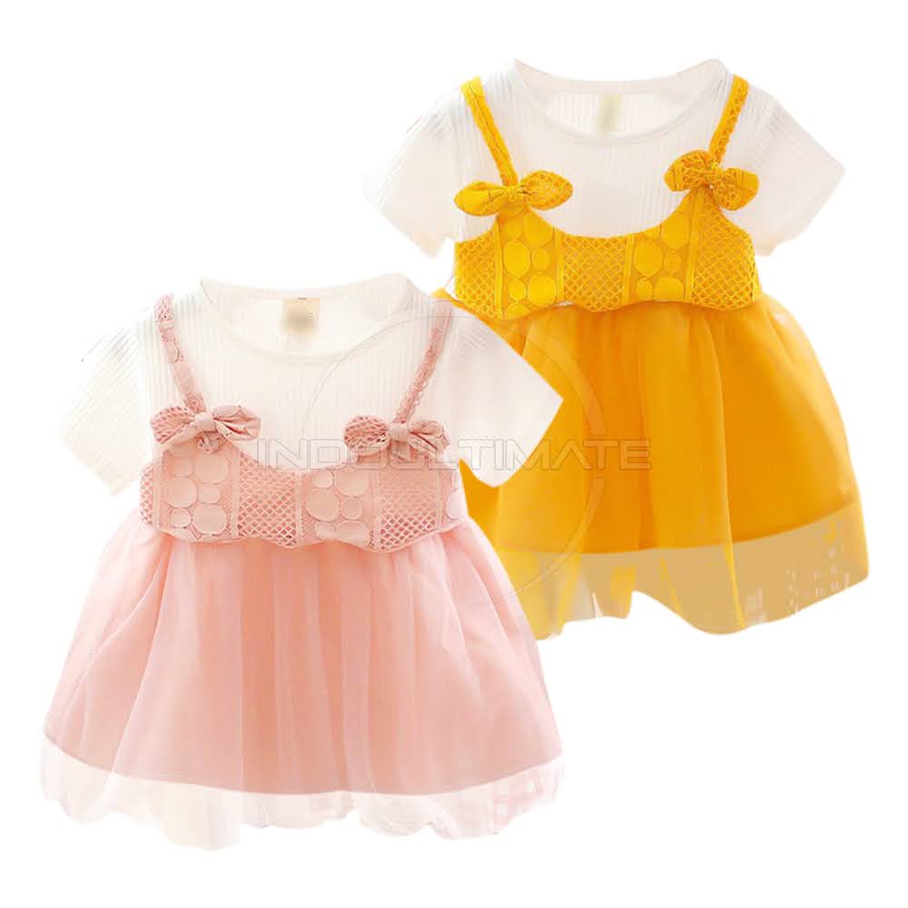 Dress Pesta Anak Perempuan Import 6 Bulan - 5 Tahun Baju Gaun Anak Perempuan  Dress Import Baju Pesta Rok Tutu Pakaian Balita Cewek DRI-105