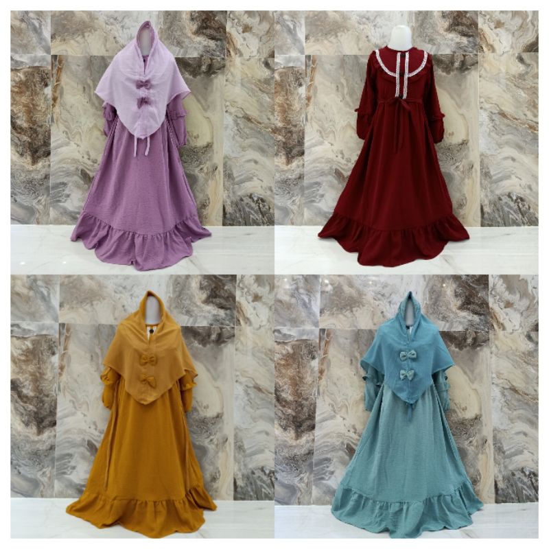 GAMIS ANAK RAYON CRINGKLE AIRFLOW RUBY GAMIS ANAK CRINKLE RUBIAH