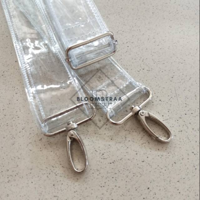 Bag strap transparan 3,8cm 38mm tali tas mika 3,8 cm 38 mm Strap Tas 4cm transparent