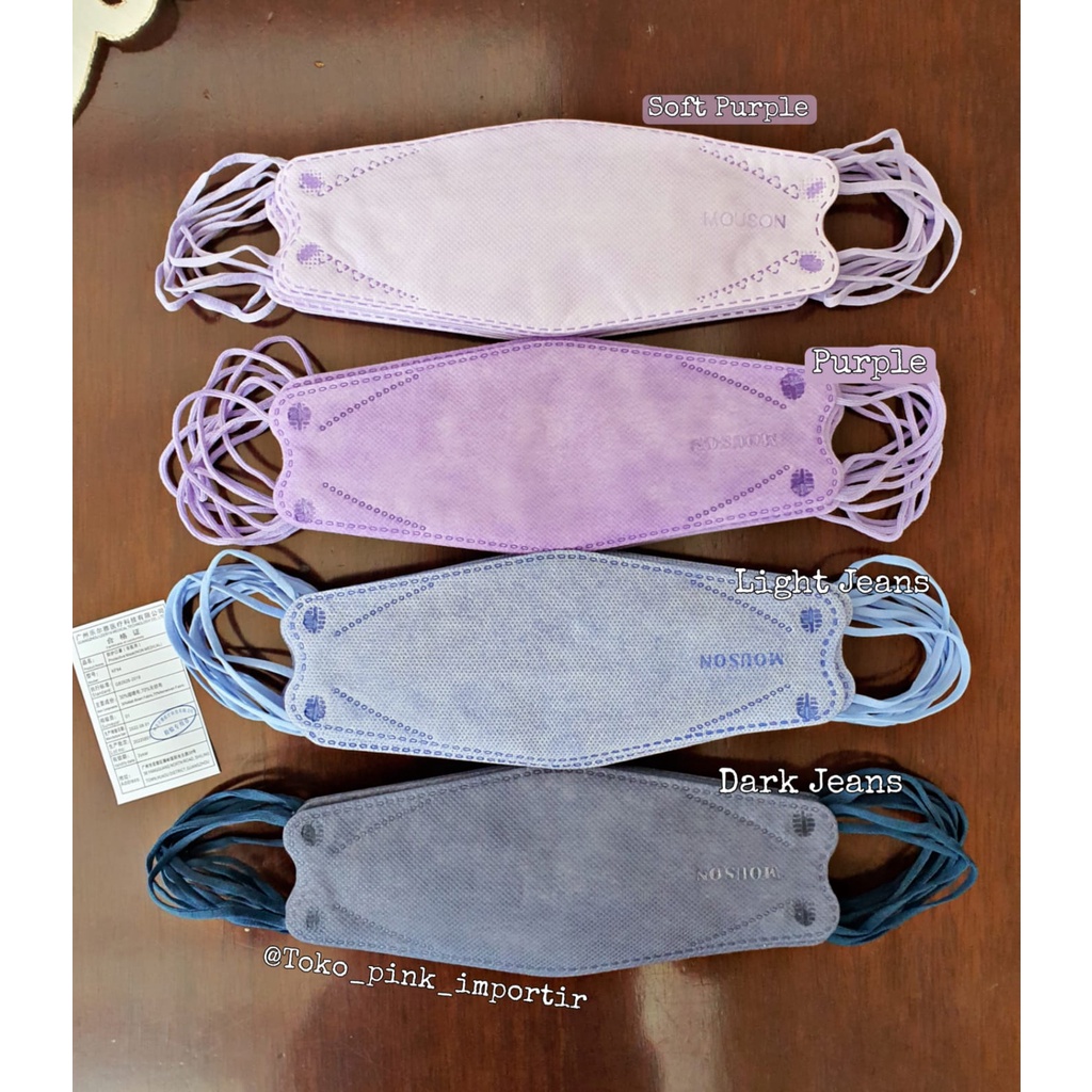 MASKER KF94 KF MOUSON | MASKER KF94 GRADATION SERIES CAREION MIX WARNA | MASKER KF 4PLY EARLOOP WARNA ISI 10PCS