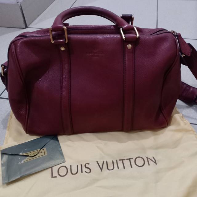 Tas bag lv sophia coppola second prelovd bekas murah maroon merah bagus premium kulit