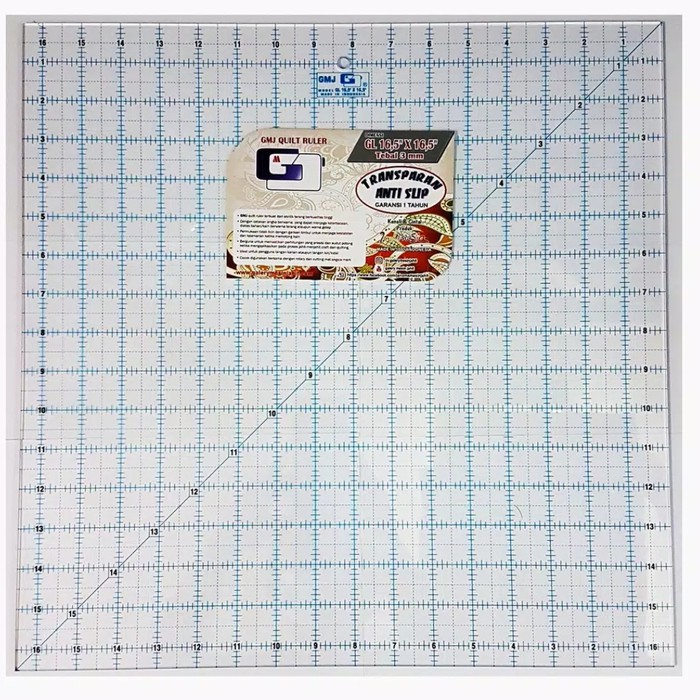 

Quilt Ruler GMJ 16,5 inch x 16,5 inch Penggaris Quilting Jahit