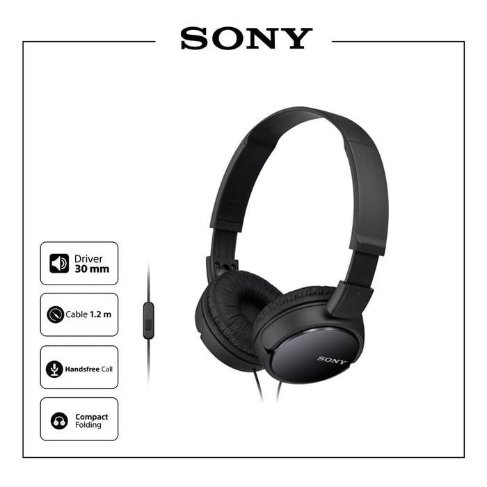 Sony Headphone On Ear MDR-ZX110AP - MDR ZX110AP - MDRZX110AP - With Mic Garansi Resmi Sony 1 Tahun