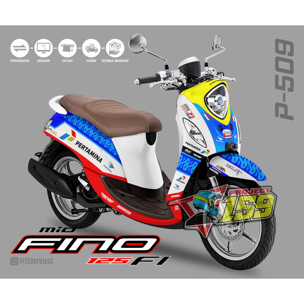 Sticker Decal Fino 125 FI - Project 509 Pertamina Mandalika SAG Team