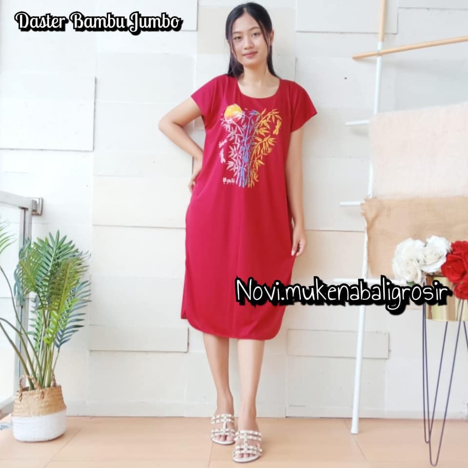 DASTER BAMBU JUMBO BALI KAIN HALUS-Maron G034