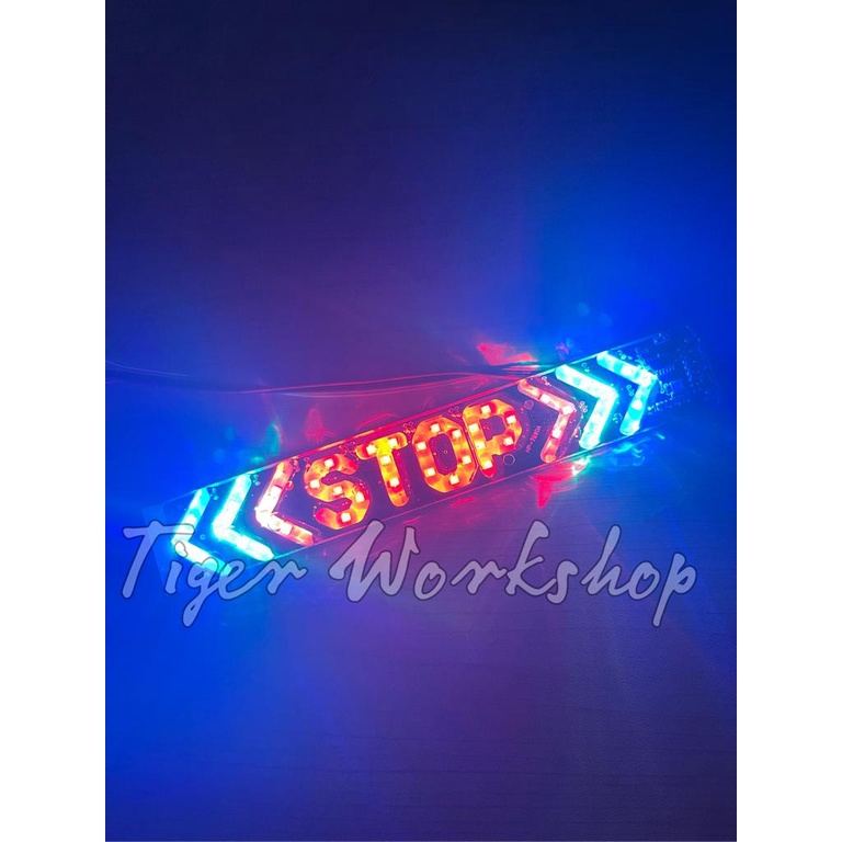 Lampu LED Variasi Tulisan STOP 20cm RGB ( Bisa Kedip dan Sen Kiri kanan ) 12 Volt Bisa Untuk Semua Motor Universal