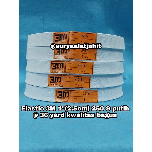 Karet 3Man 1in/2.5cm @36Y Putih terbagus =rp.100.500/1Rol