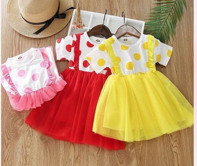 Dress polkadot import anak
