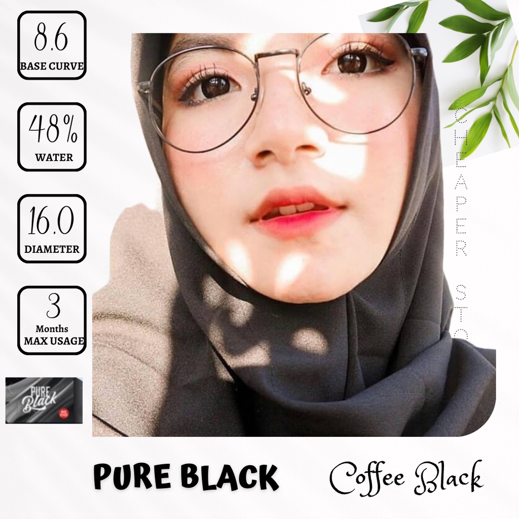 SOFTLENS PURE BLACK DIA. 16.00mm NORMAL &amp; MINUS | BIG EYES