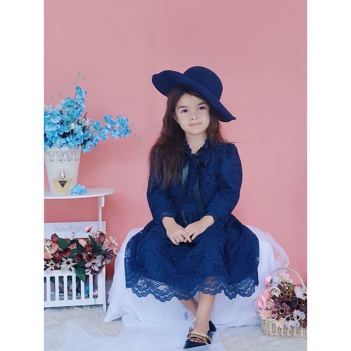 MADAM MOREN WARNA NAVY / DRESS MADAM BELANDA / DRESS CANTIK / DRESS BROKAT