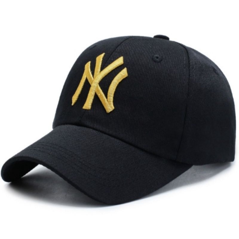 [PART 1] COD Topi Baseball Sport  Bordir / Topi Bucket Polos Pria / Wanita Distro Korea-N.Y Hitam
