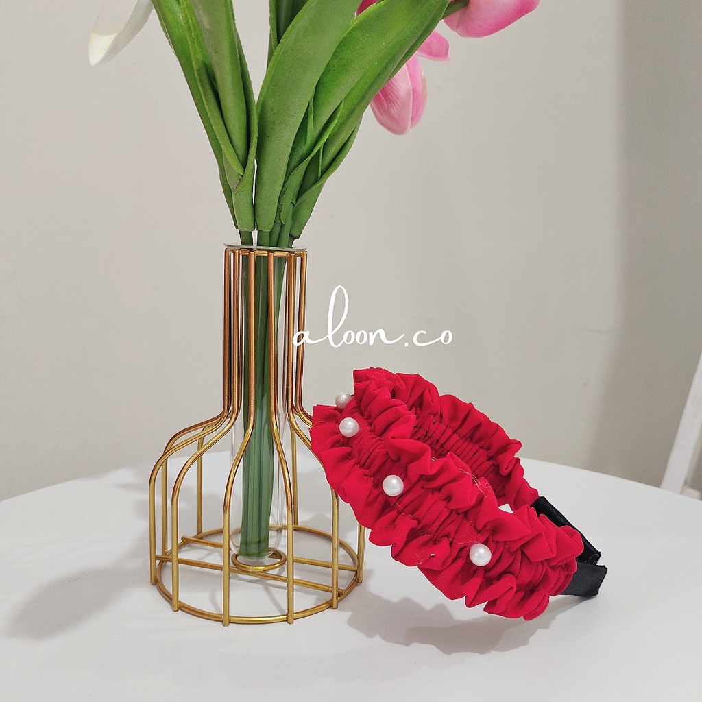 Bandana Korea Ruffle Mutiara – Bando Nagita Diamond – Bando Headband Korea