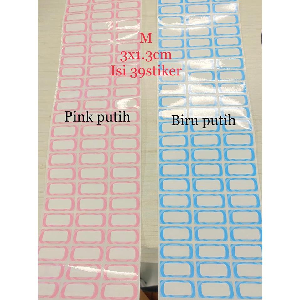 

Label Nama Stiker Waterproof anti air sticker Pink Blue Frame White Biru Putih Pastel Name Brand