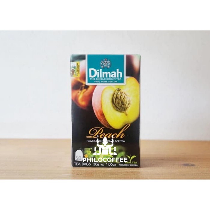 

teh-daun- teh dilmah peach (20 x 1,5gr) | tag tbag | teh celup | non-amplop -daun-teh.