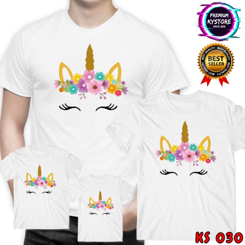 Gratis Nama, Kaos Family motif unicorn anak dan dewasa - kystore