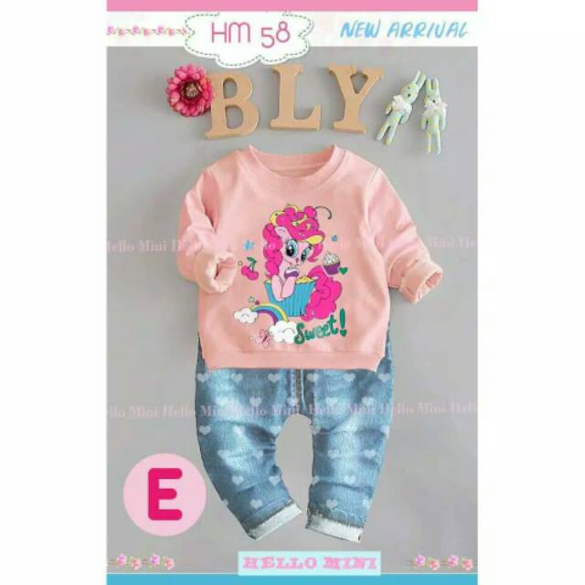 Setelan Fashion Anak Hello Mini HM 58 Lengan Panjang