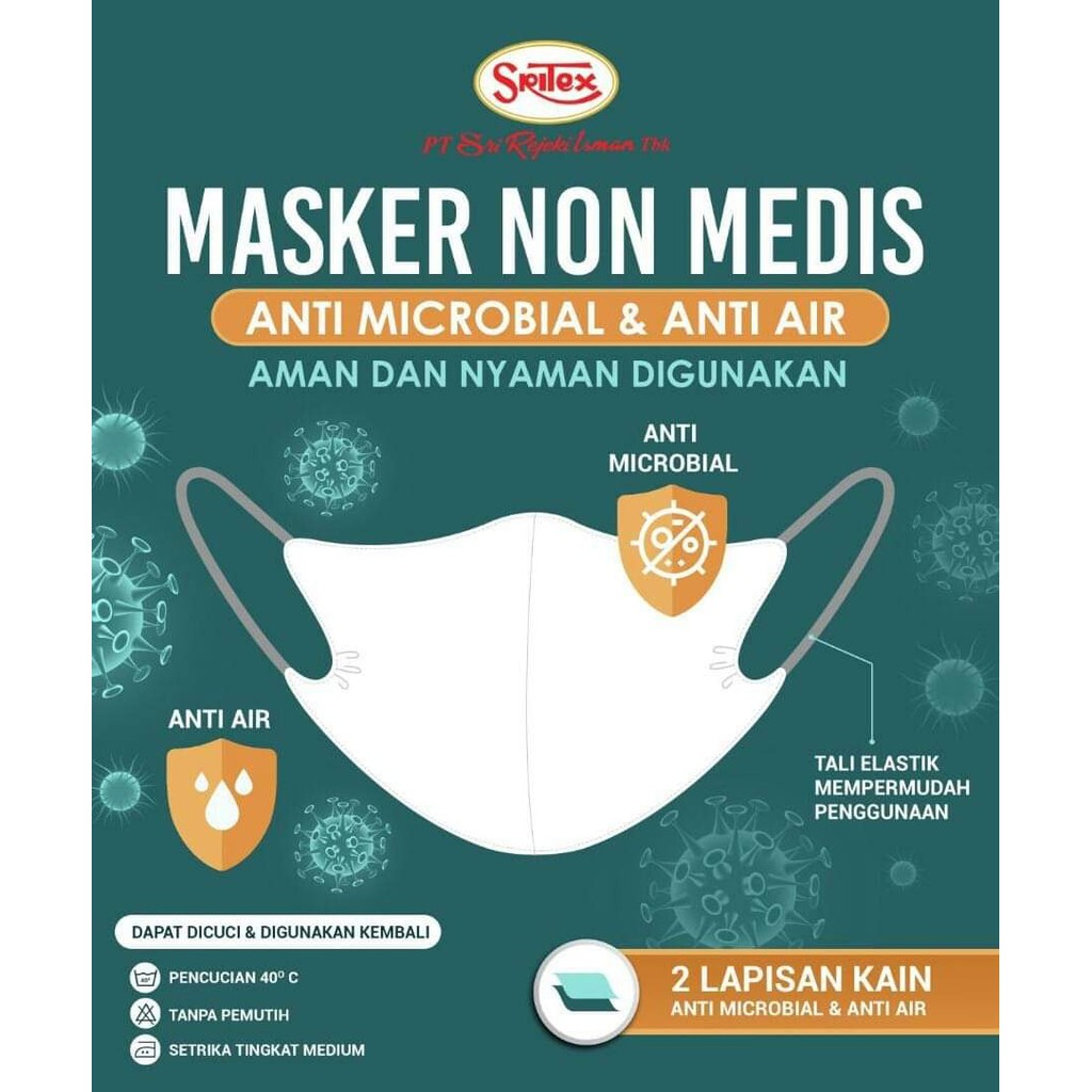 Masker SRITEX Non Medis - Anti Microbial & Anti Air | Shopee Indonesia